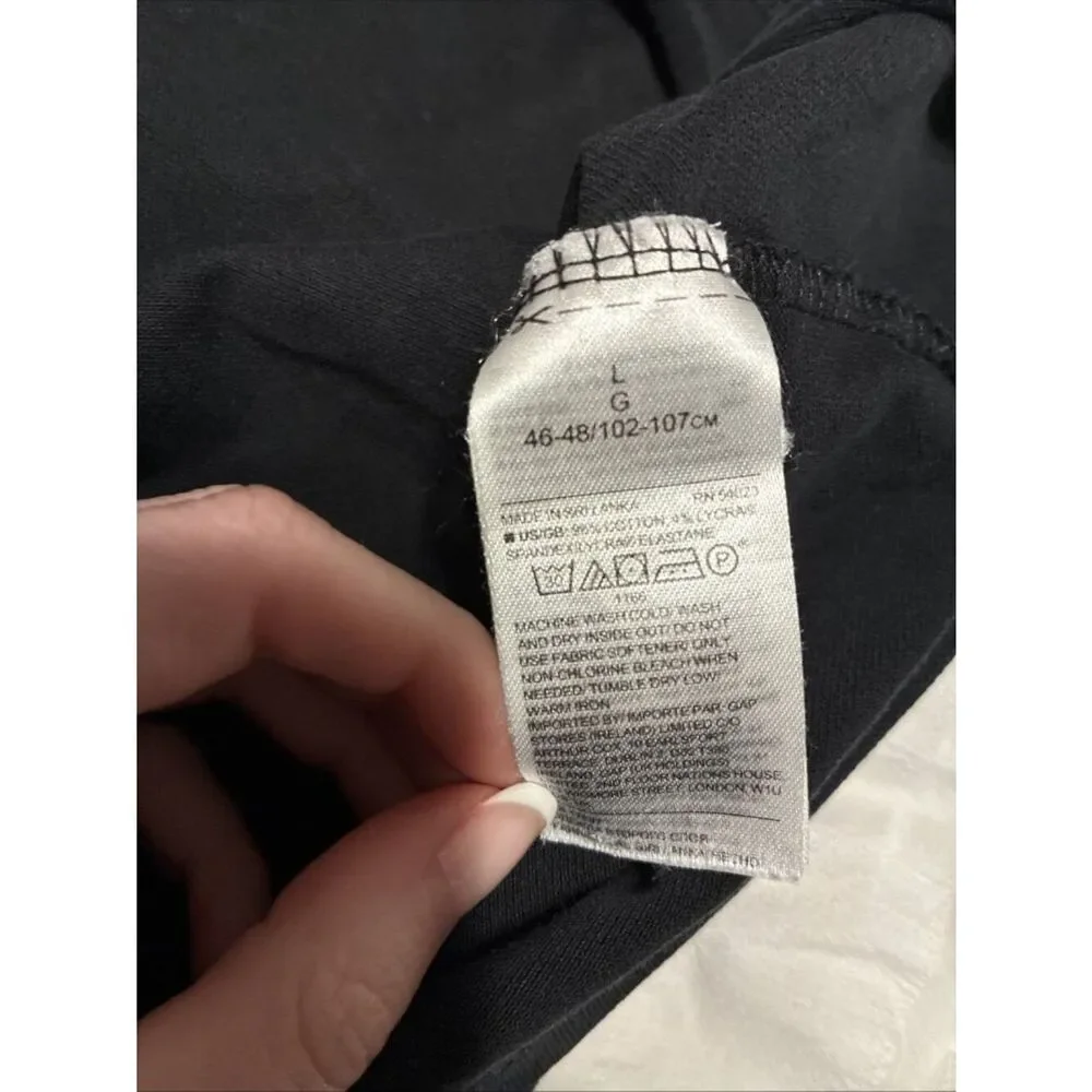banana republic mens solid black short sleeve polo shirt Performance Pique Large